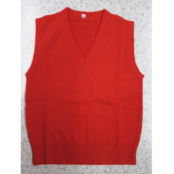 NEW - Youth Vintage V-Neck Pullover Vest - Red - Picture 1 of 2